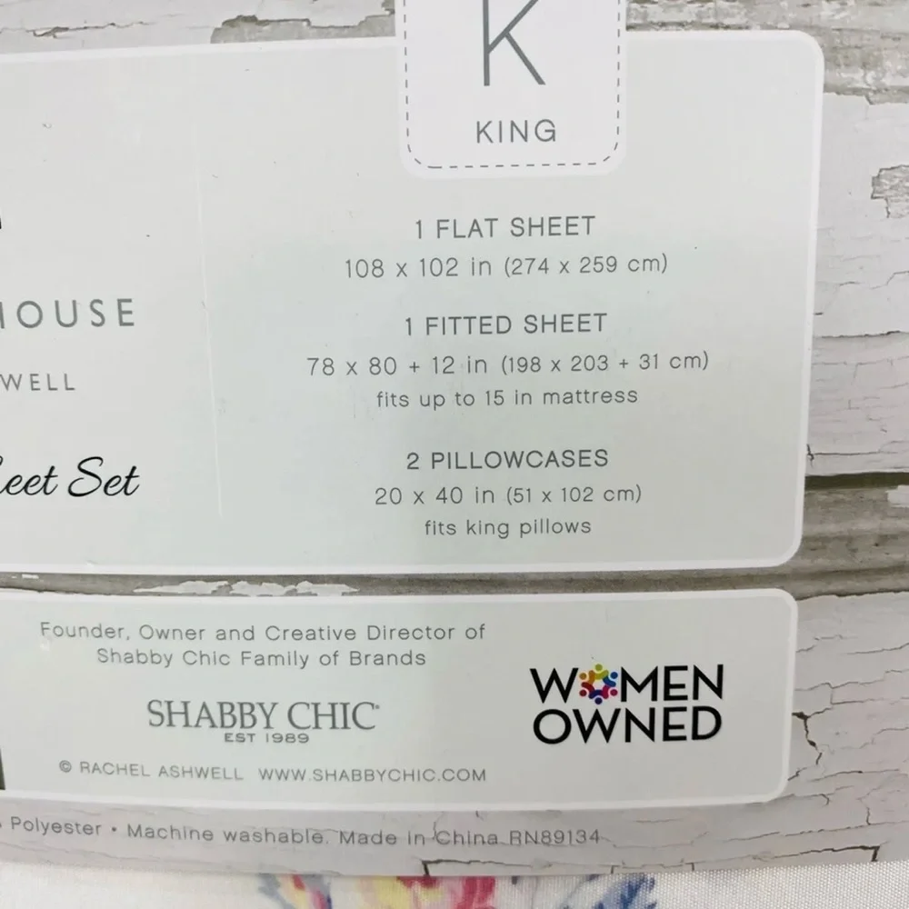Rachel Ashwell king‎ size blue floral sheet set