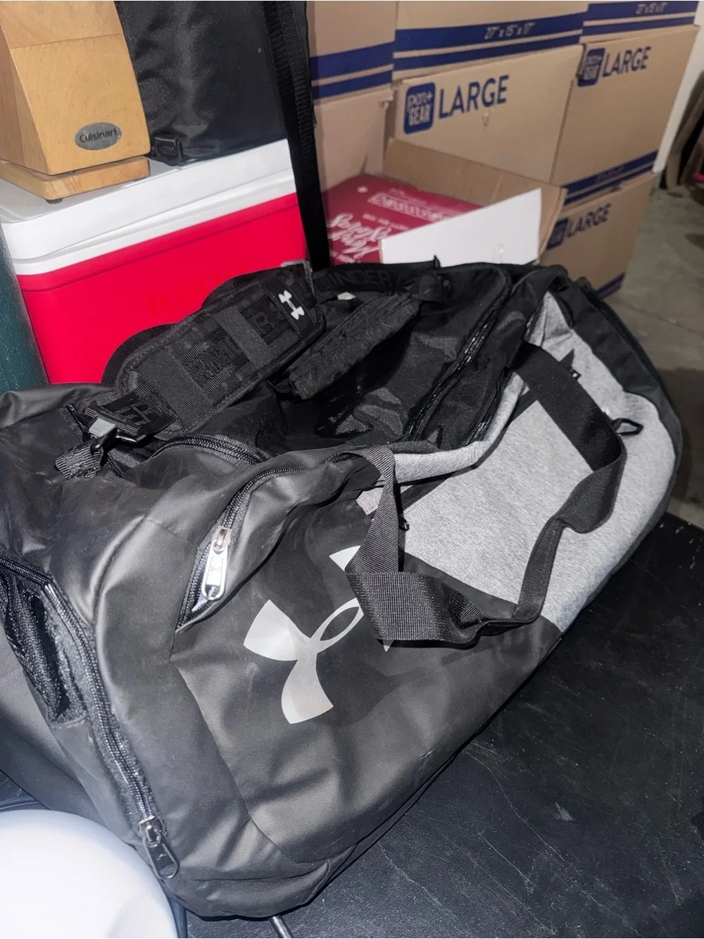 Under Armour Black & Gray Men’s Duffel Bag with Logo
