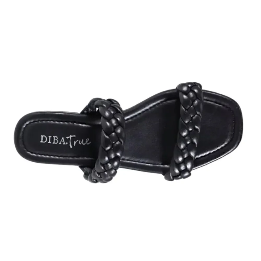 Diba True Rae Nah Leather Braided Sandal in Black, Size 9. New in Box!