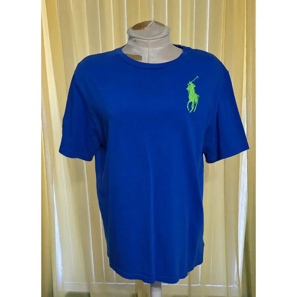 Polo Ralph Lauren Big Pony Embroidered T-shirt Boys XL 18-20 Blue Short Sleeve