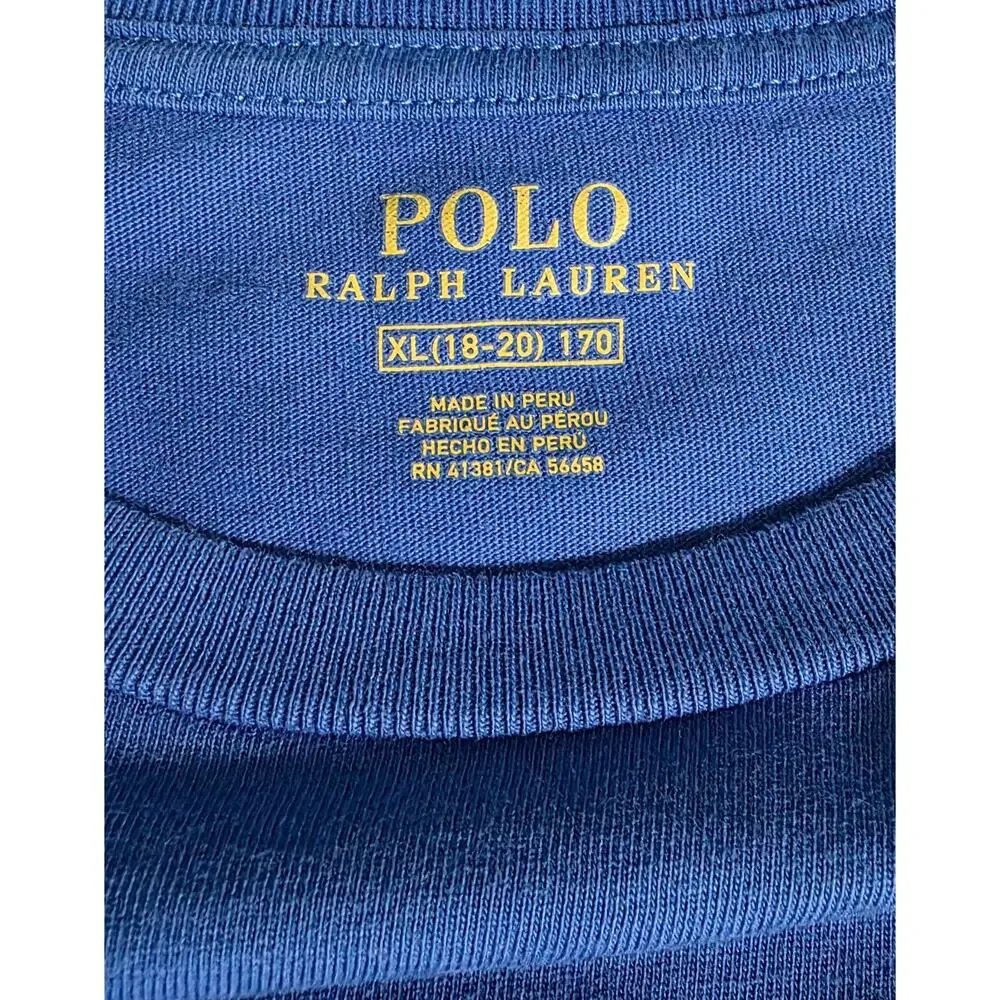 Polo Ralph Lauren Big Pony Embroidered T-shirt Boys XL 18-20 Blue Short Sleeve