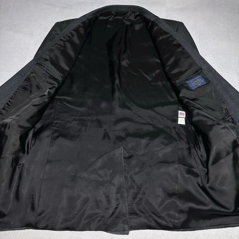 Vintage Circle S Sportscoat Blazer 48L Western Silk‎ Blend Herringbone USA Made