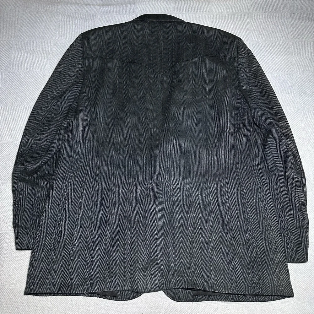 Vintage Circle S Sportscoat Blazer 48L Western Silk‎ Blend Herringbone USA Made