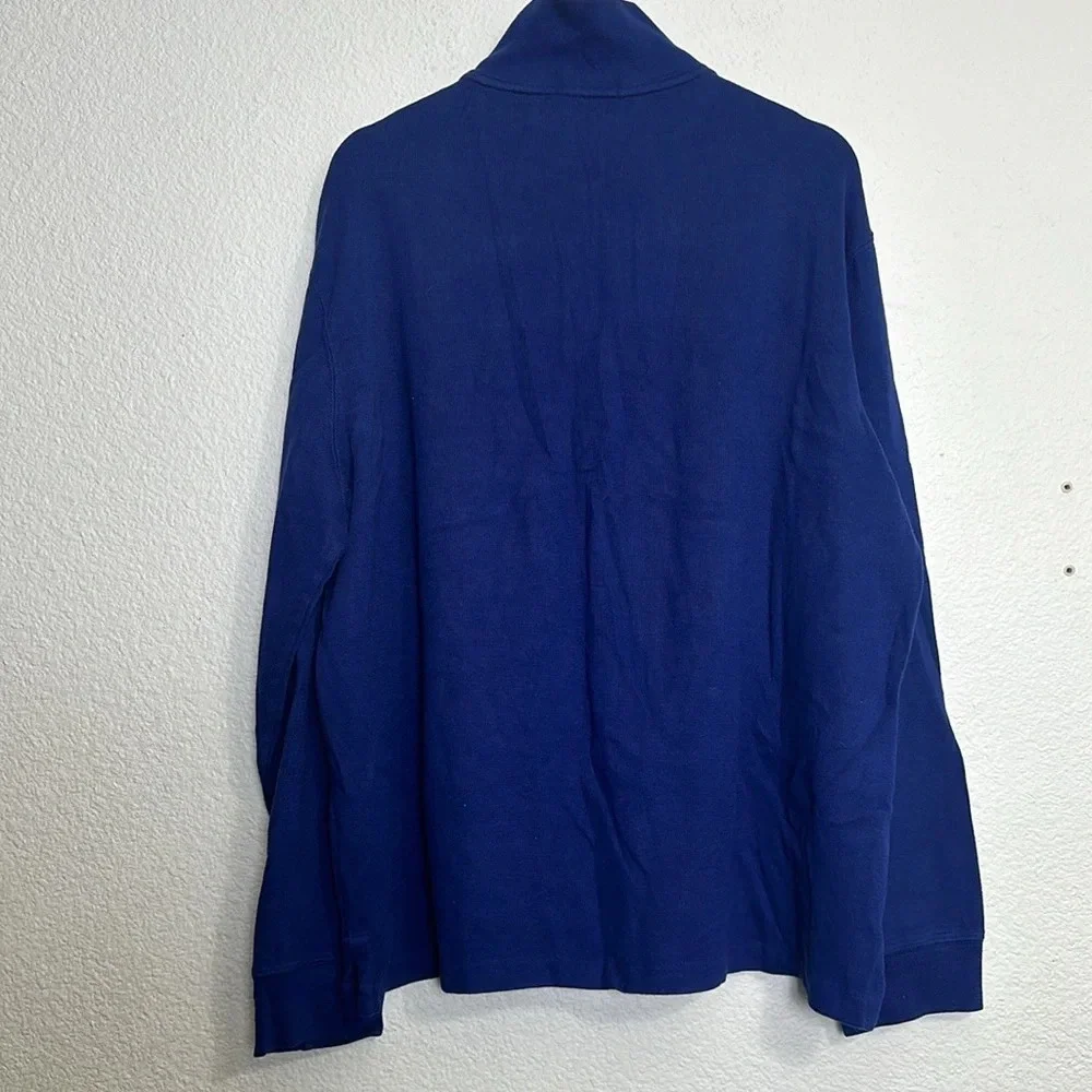 Polo Ralph Lauren Men's XL Estate Rib‎ 1/4 Zip Long Sleeve Pullover Blue READ