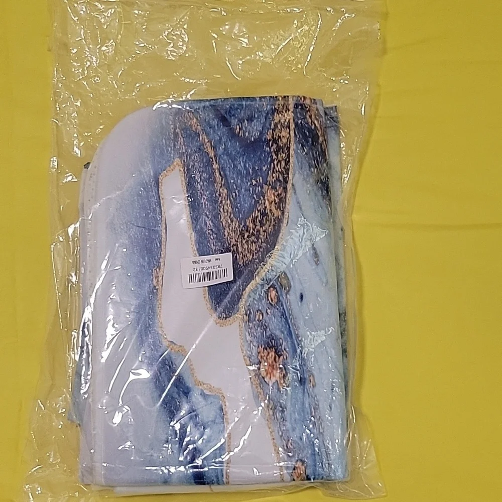 4 Pcs Shower Curtain Set with Non-Slip Rugs Toilet Lid Cover and Bath Mat,
