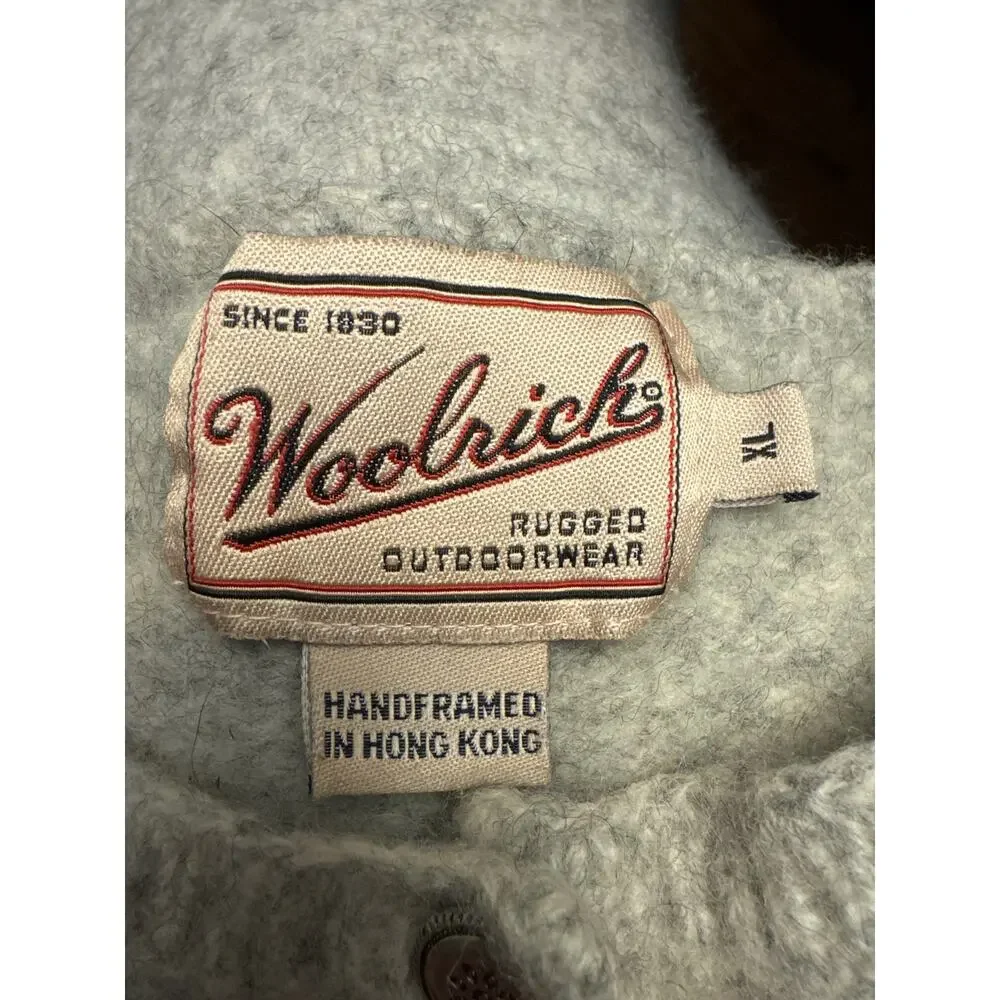 1980s Woolrich Rugged Outdoorwear Gray Heather Wool Henley Sweater  size medium