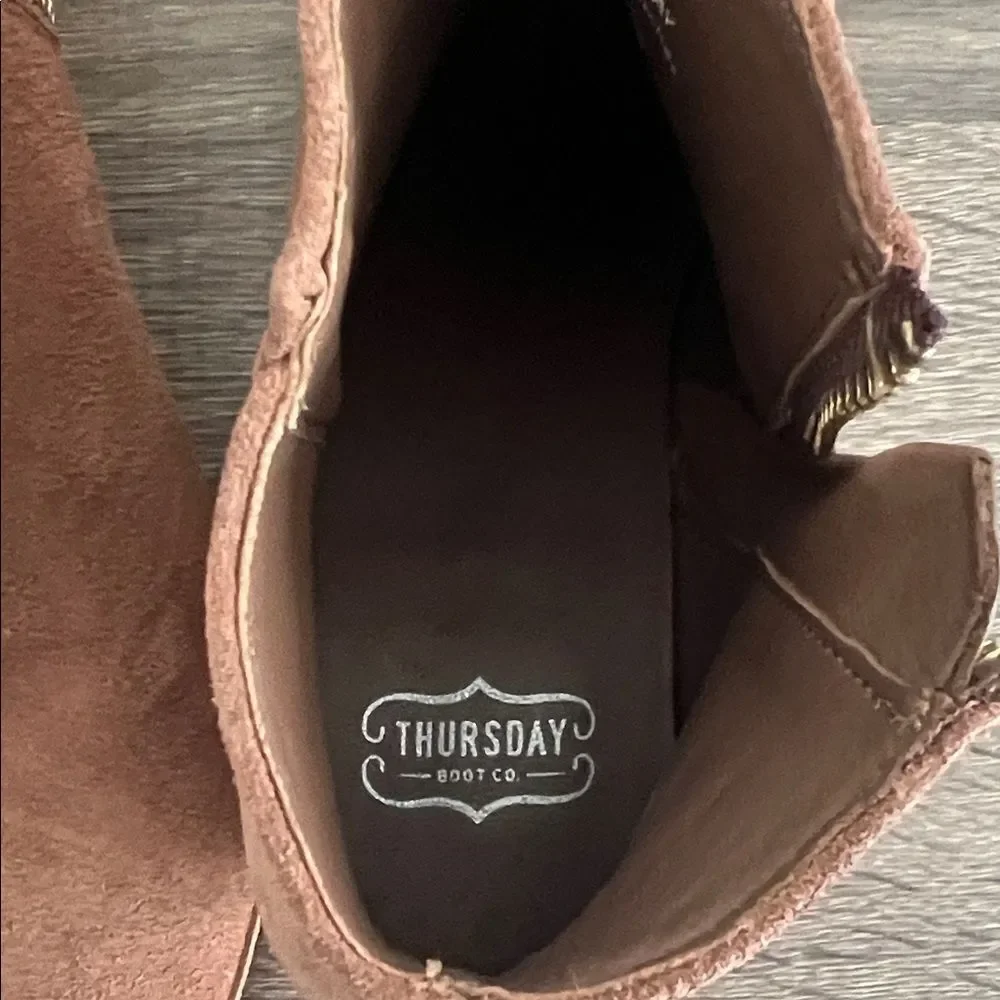 Thursday Boot Company Women's Downtown Booties in Rose Brown Oil Snuff Suede 7