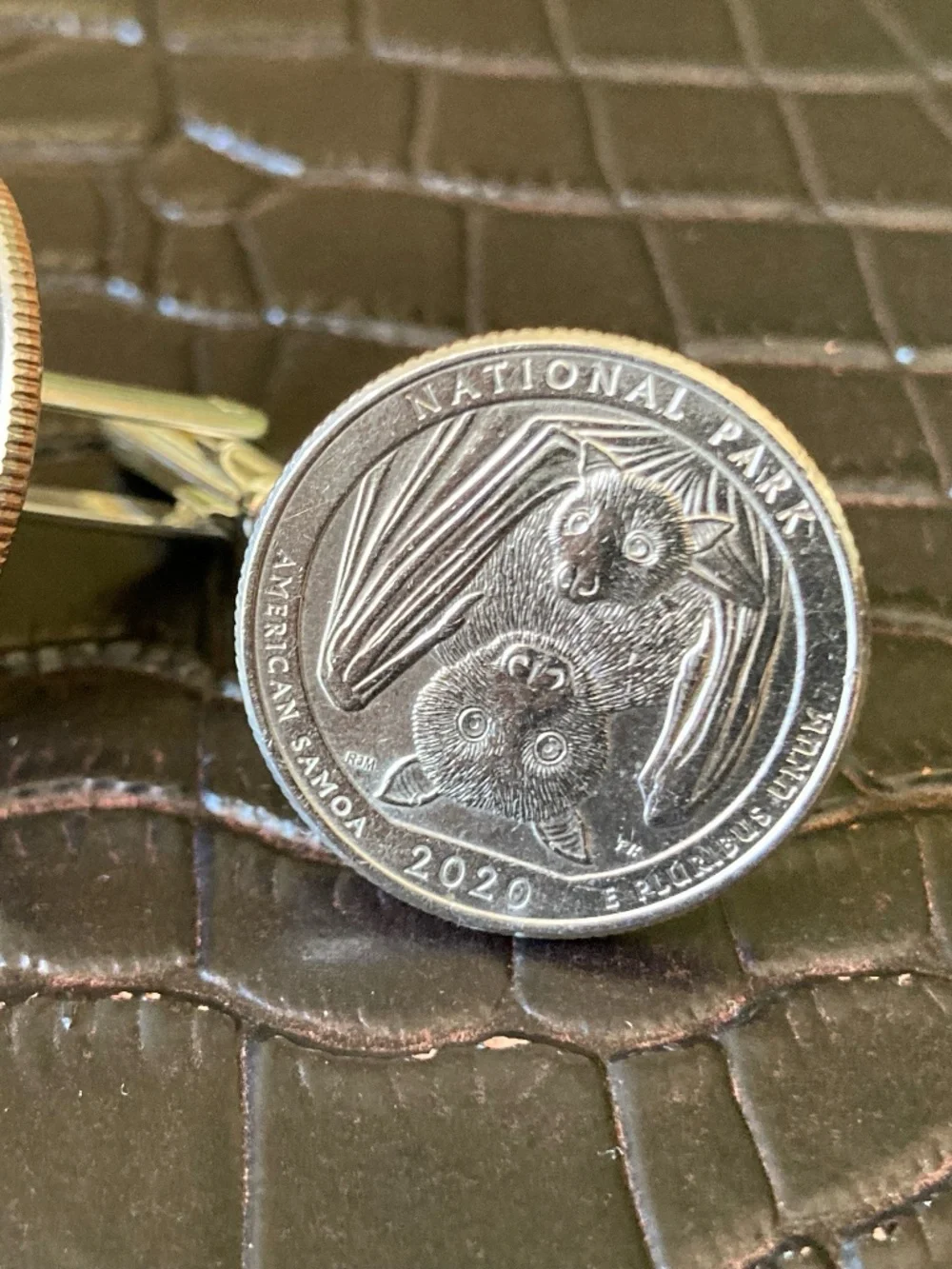 2020 American Samoa Fruit Bat Quarter Cufflinks – Handcrafted Coin Jewellery