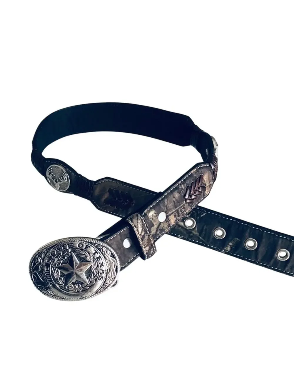 Boy's SZ 22 Nocona Texas Belt Buckle Camo & Leather
