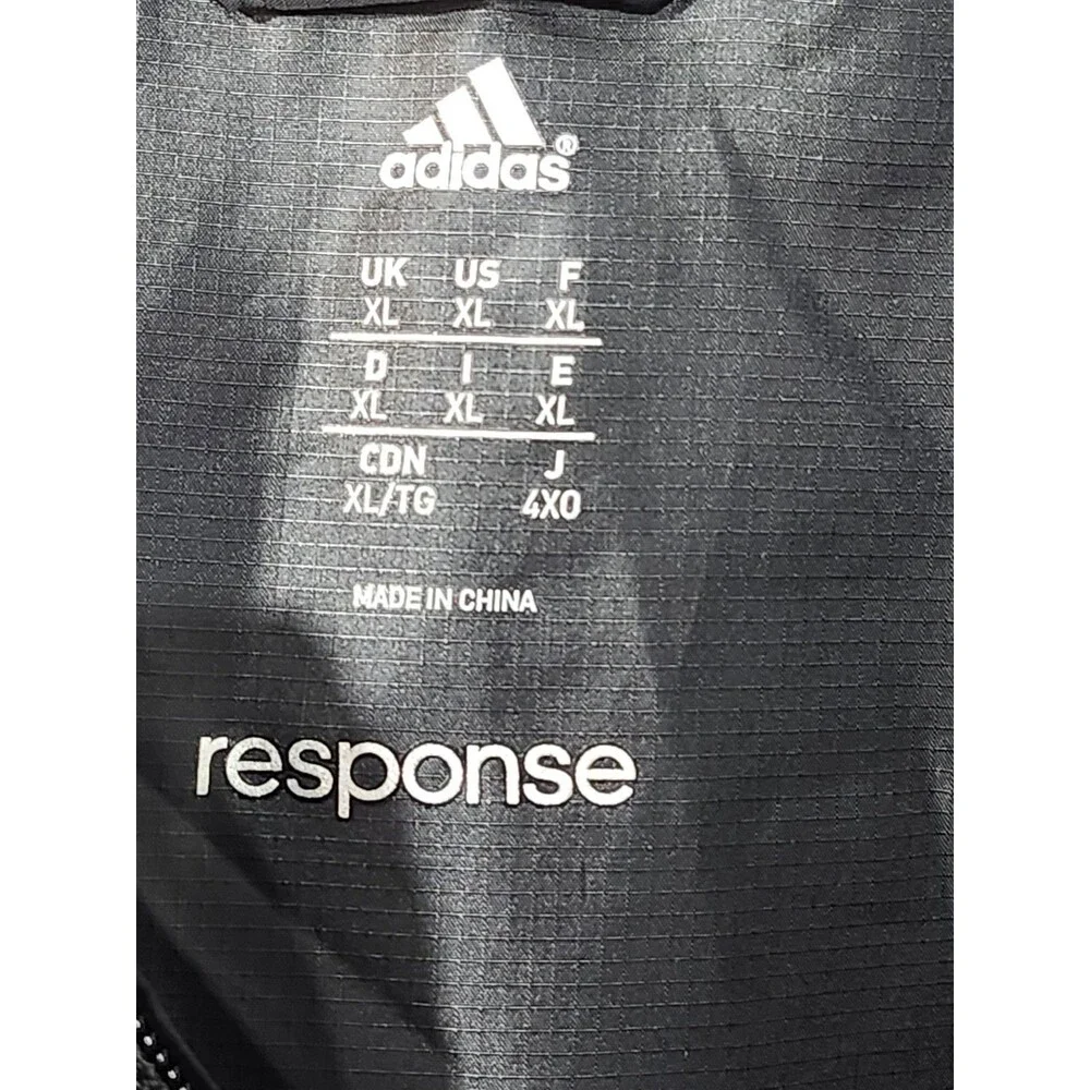 Adidas Running Response Jacket Windbreaker Black Thumb Holes Women/Men Sz Medium
