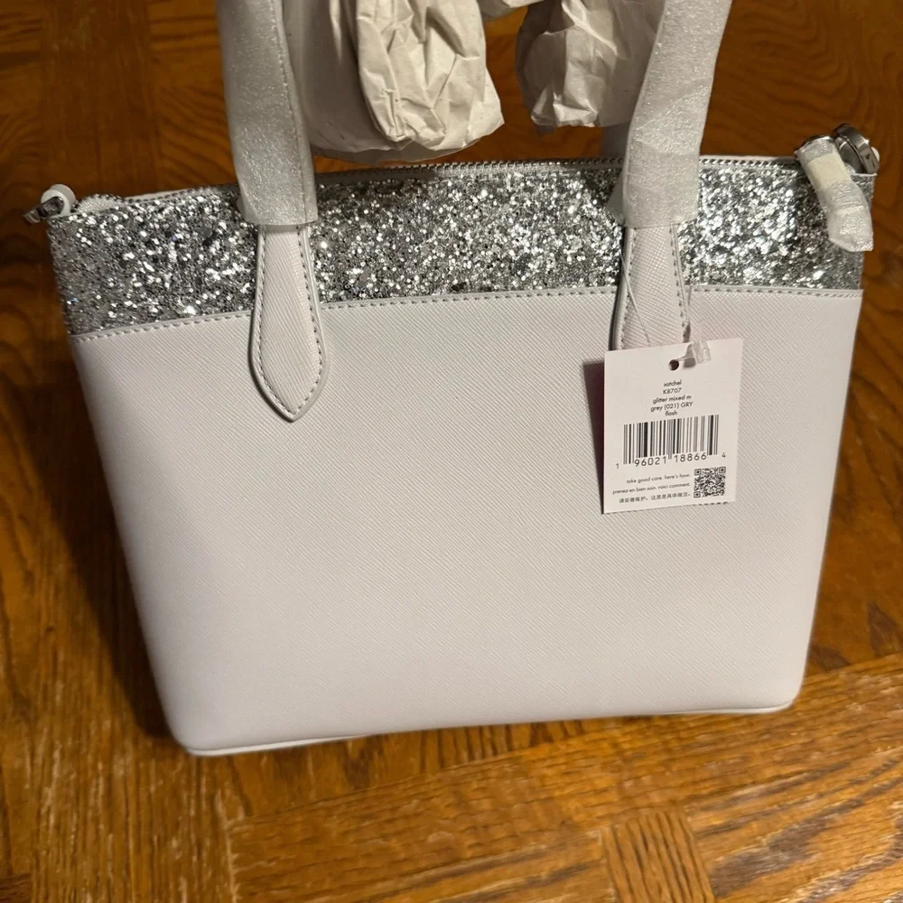 NEW Kate Spade New York Flash Glitter Satchel Faux Leather Crossbody