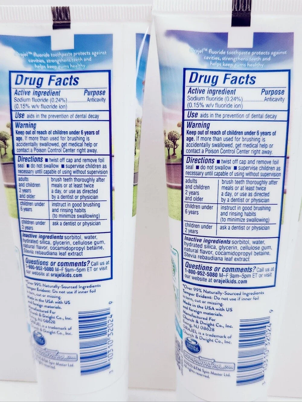 ⭐4/$15 Orajel Kids Paw Patrol Toothpaste Natural Fruity Bubble