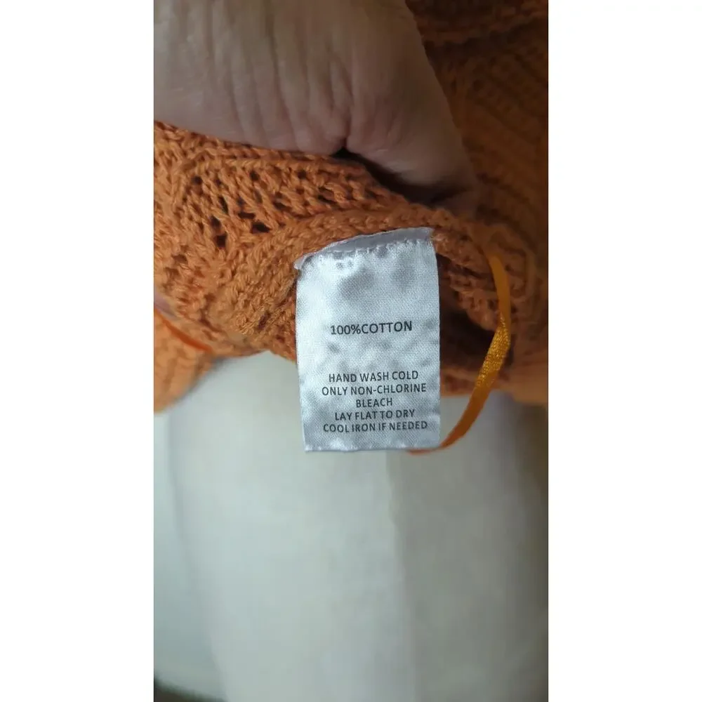 Soft Girl Crochet Halter Top in Orange /Peach Boho Coquette Knit Tank