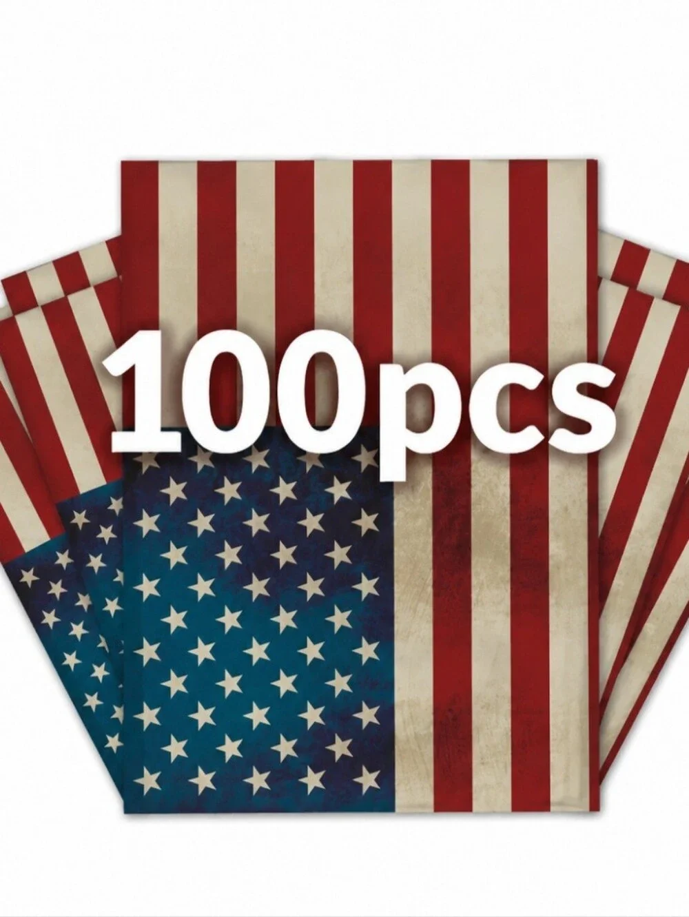 100pcs American Flag Boutique Polymailers  Red, White & Blue