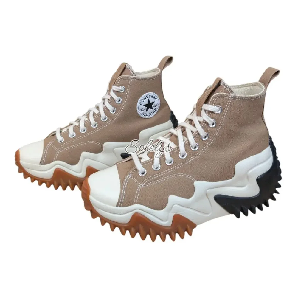 Converse Run Star Motion High Canvas Sand Dune Tan Platform Sneaker Womens 9.5