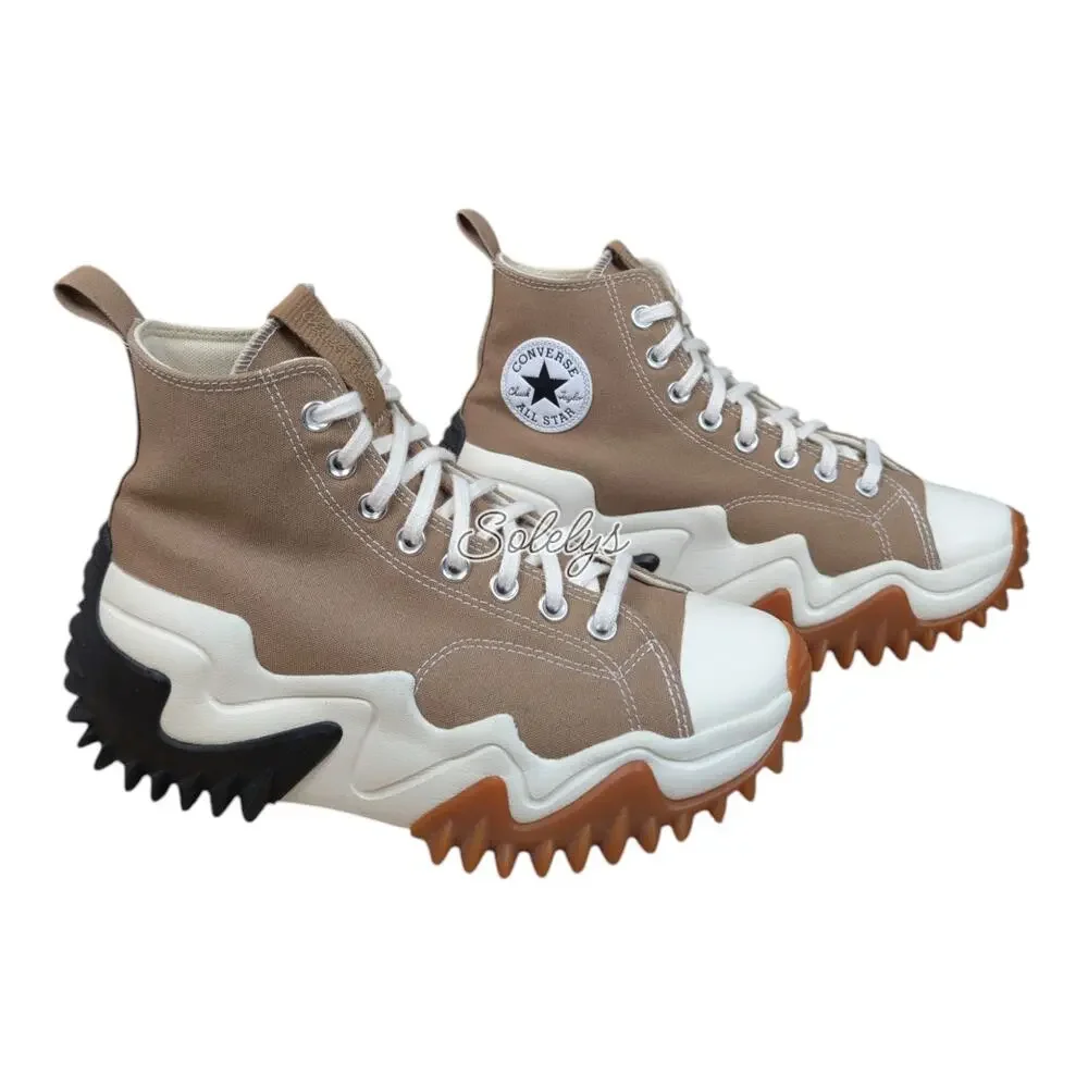 Converse Run Star Motion High Canvas Sand Dune Tan Platform Sneaker Womens 9.5