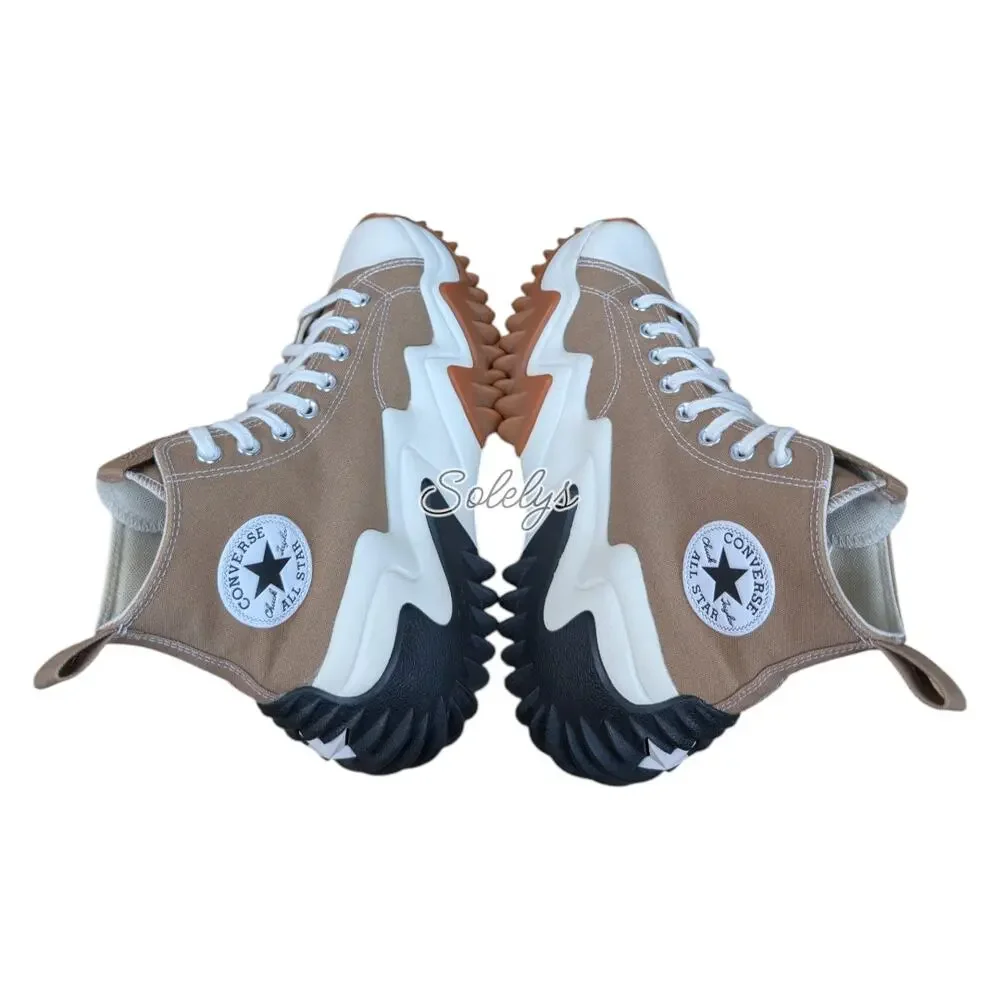 Converse Run Star Motion High Canvas Sand Dune Tan Platform Sneaker Womens 9.5