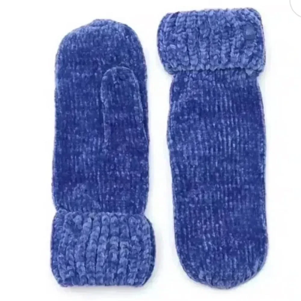 NWT Kurt Geiger Chenille Kensington Gloves In Blue