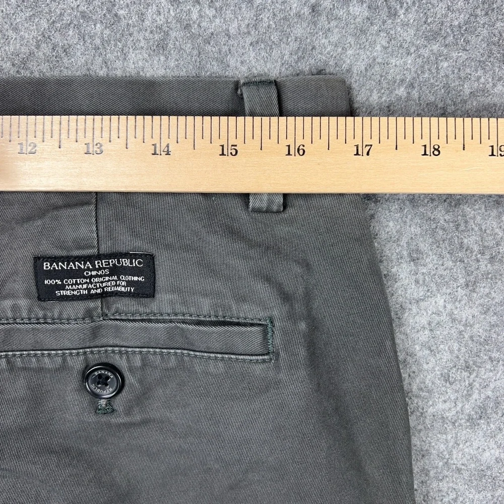 Banana Republic Pants Mens 32x32 Gray Slim Fit Aiden Chino 100% Cotton Slacks‎