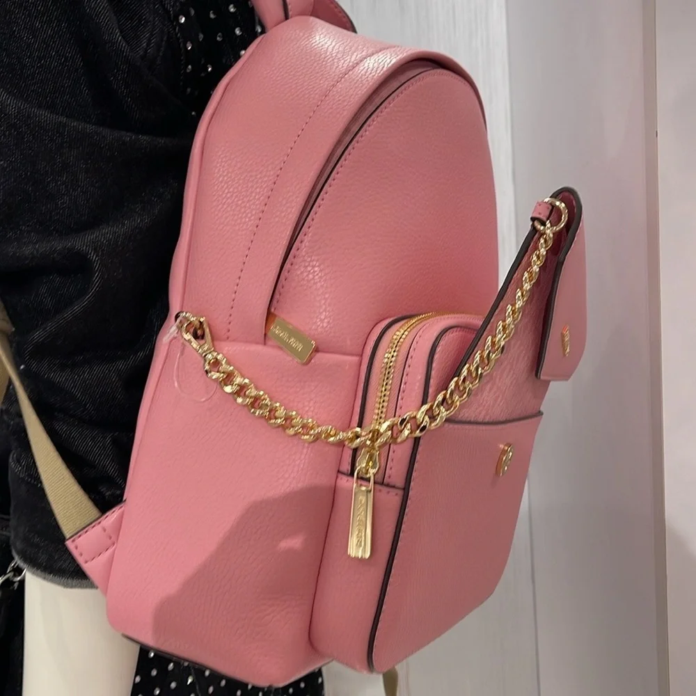 MICHAEL KORS Maisie Medium Pebbled Leather 2-in-1 Backpack Carnation NWT