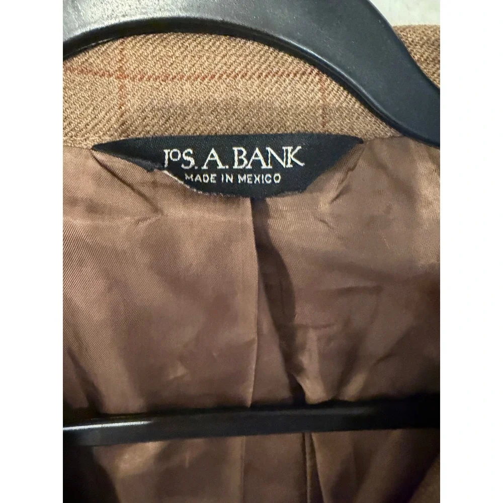 Jos. A. Bank Signature Collection Brown Windowpane 100% Wool Blazer 42R Gordon