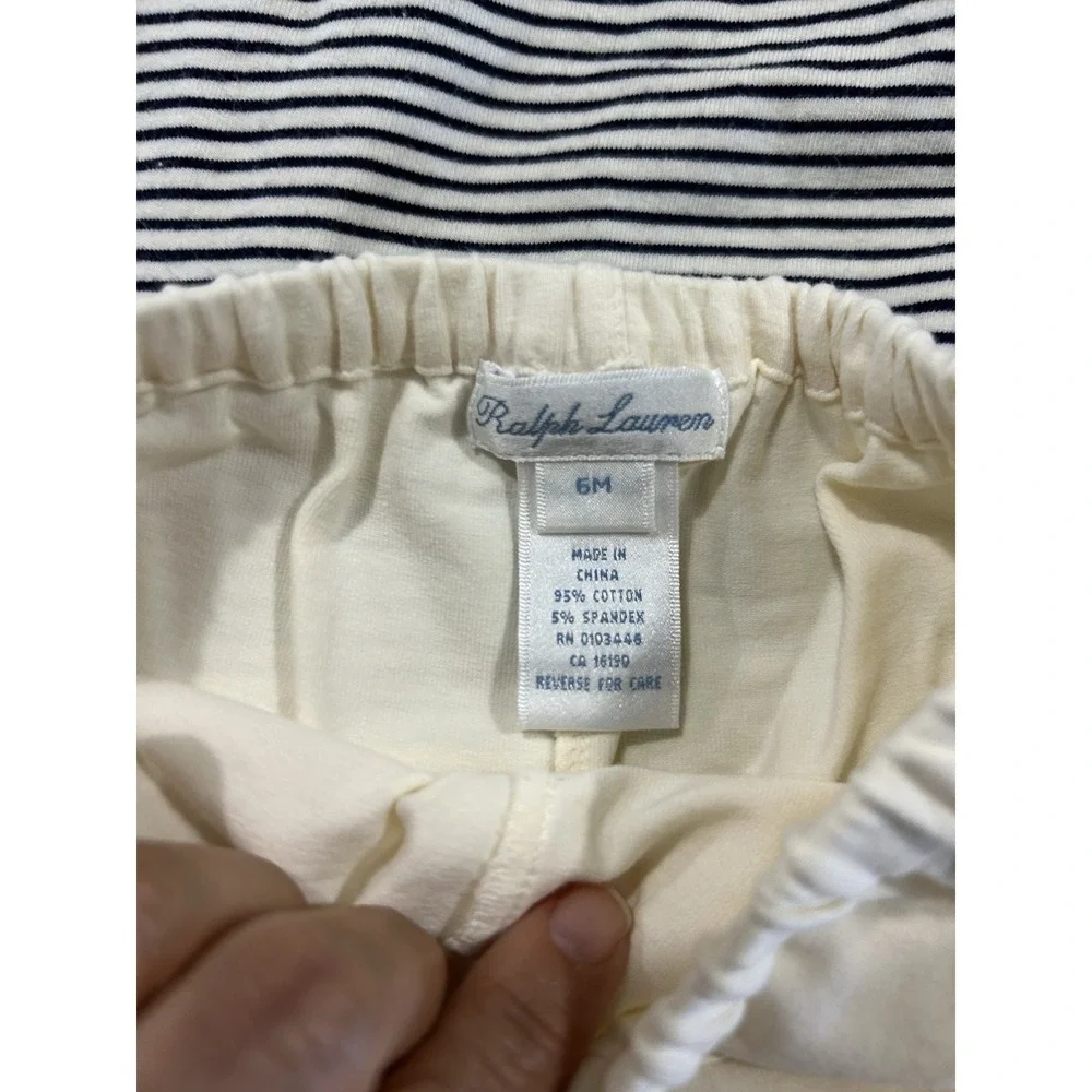 Ralph Lauren Nautical Sailor Infant Tunic Dress + Bloomer Old Money Beach Sz 6 M