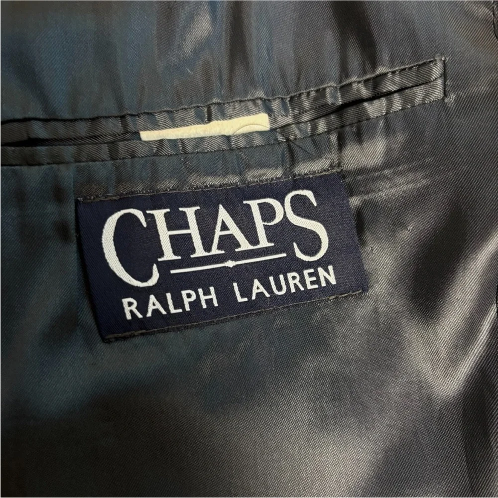 VTG CHAPS RALPH LAUREN 42T Navy Blue Wool Blazer Coat Jacket Preppy Gold Buttons