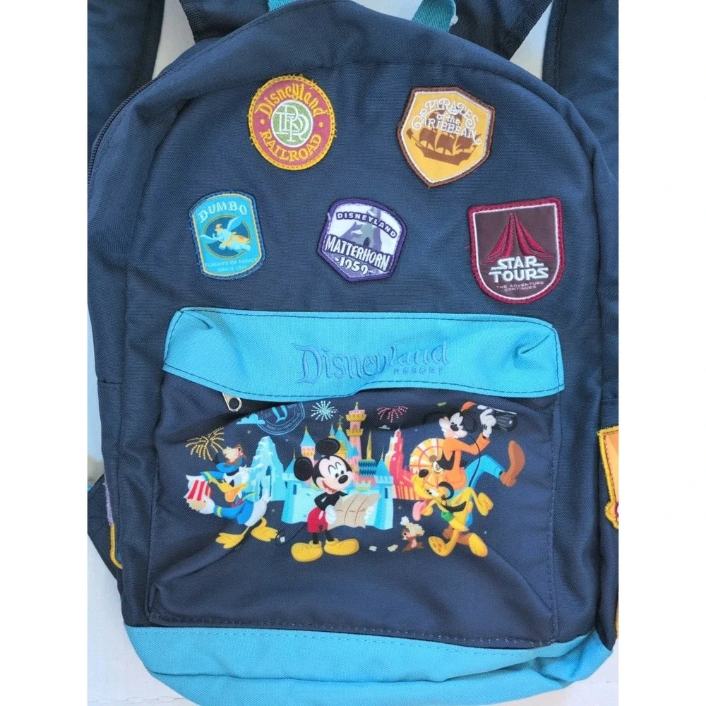 Disney Parks Passport Patches Star Tours Mickey Mouse Canvas Backpack Blue New