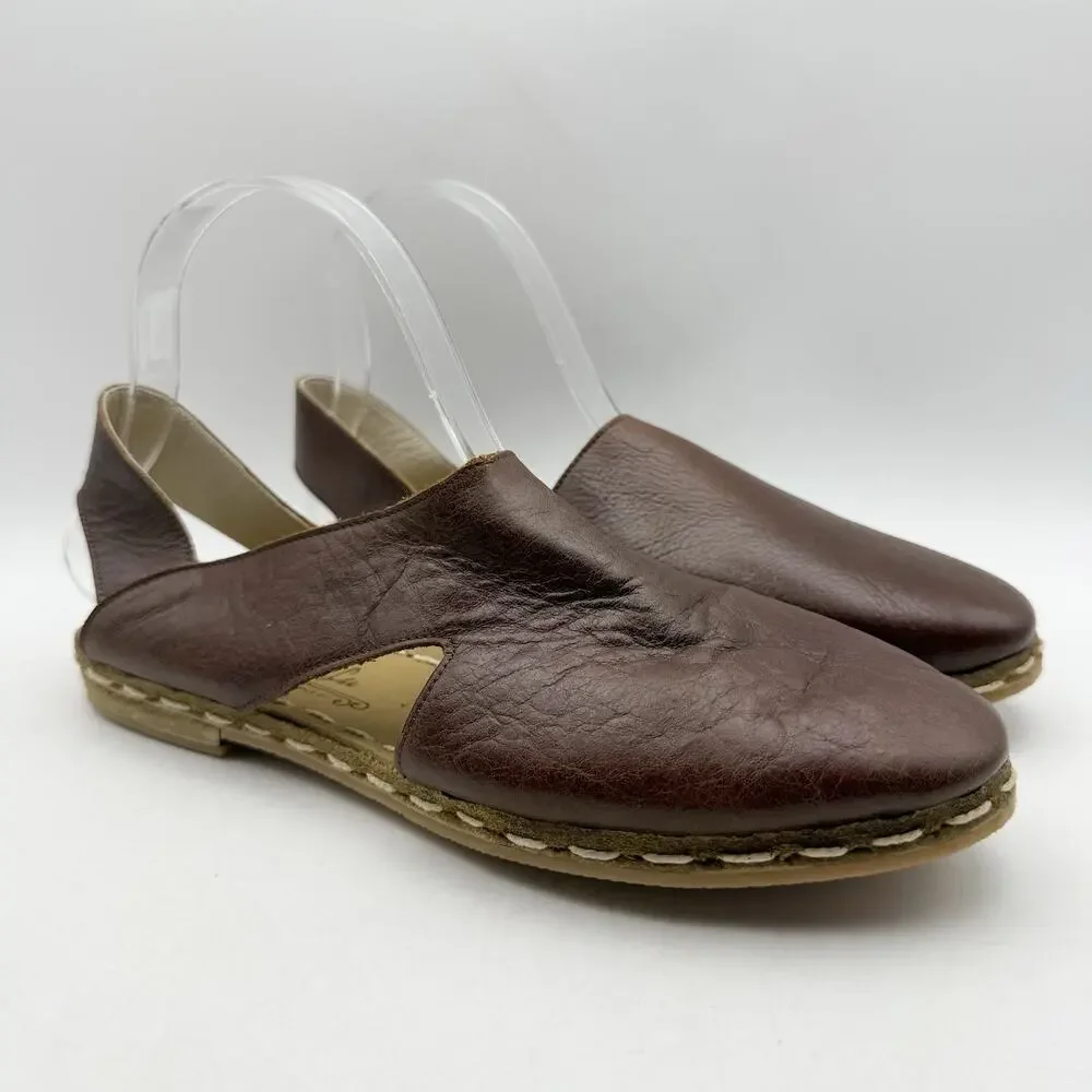Nida Lu Womens Mule Sandals EU 39 US 8.5 Brown Leather EUC