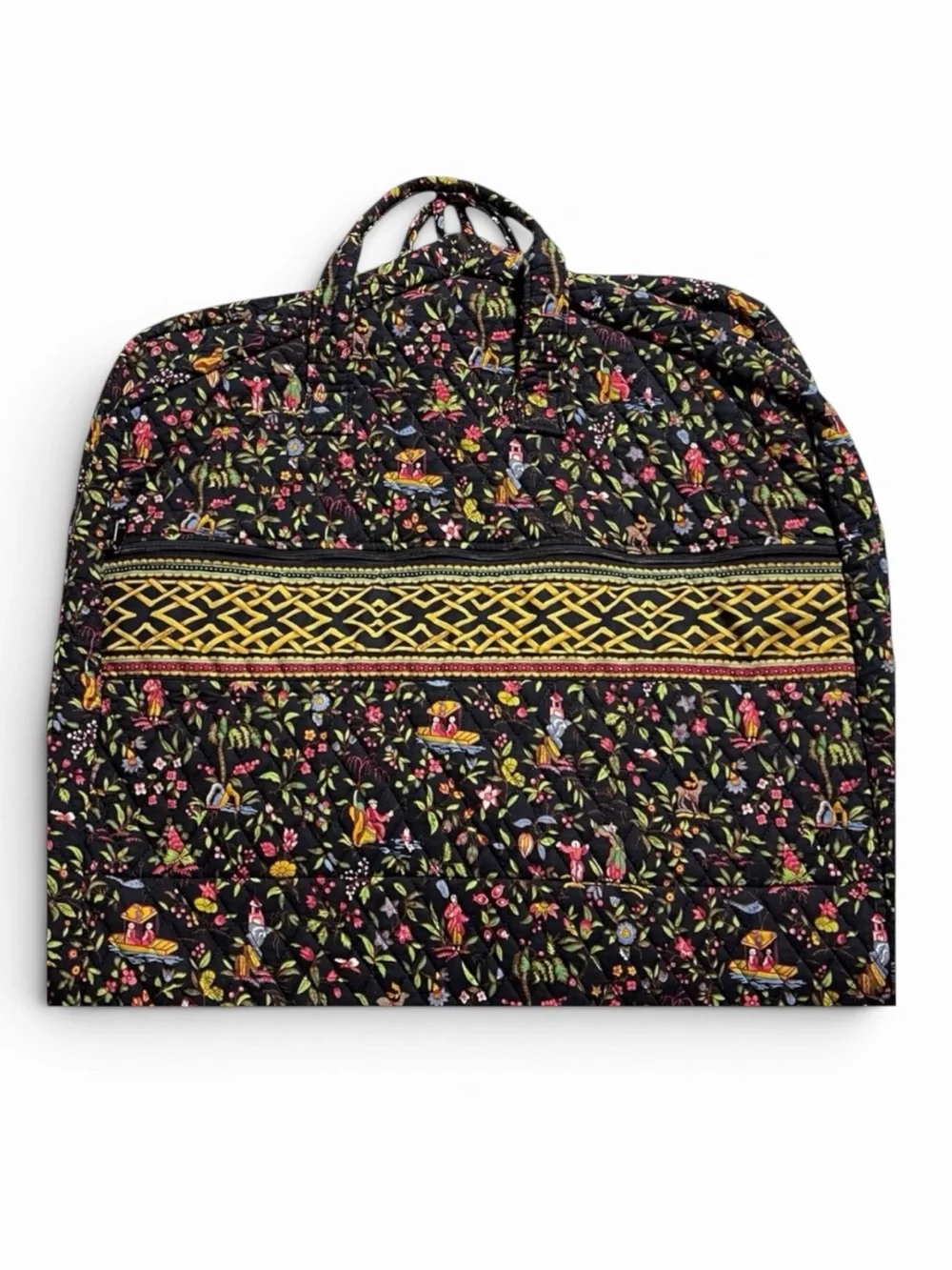 NWOT VTG Vera Bradley Retired Print Ming Black Quilted Travel Garment Bag