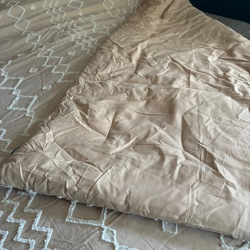 Tufted Boho Comforter Oversize Full/Hotel King Texture Geometric Shabby Chic MCM