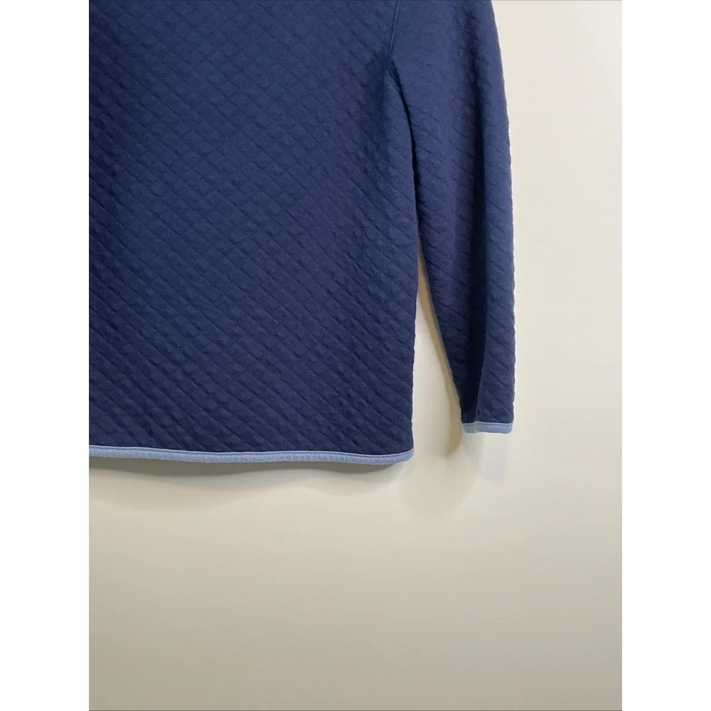 Cat & Jack Boys M 8 Navy Blue Quilted Half Zip Pullover Jacket
