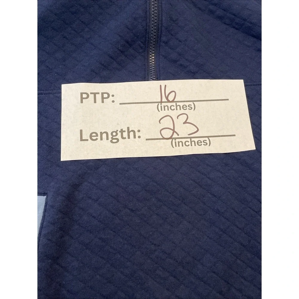 Cat & Jack Boys M 8 Navy Blue Quilted Half Zip Pullover Jacket