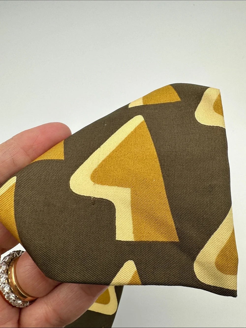 Loewe Natural Silk 70’s-80’s Vintage Tie Geometric Pattern