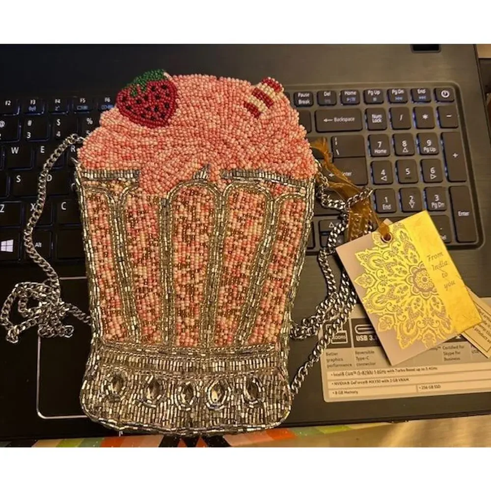 Viral Strawberry Milkshake Beaded Bag NWT TikTok Instagram