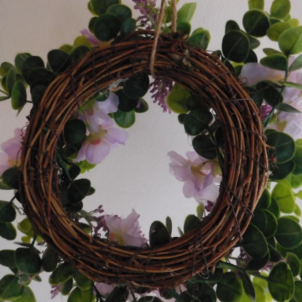 Lavender‎ Mini Wreath Eucalyptus Berries Blossoms Candle Ring
