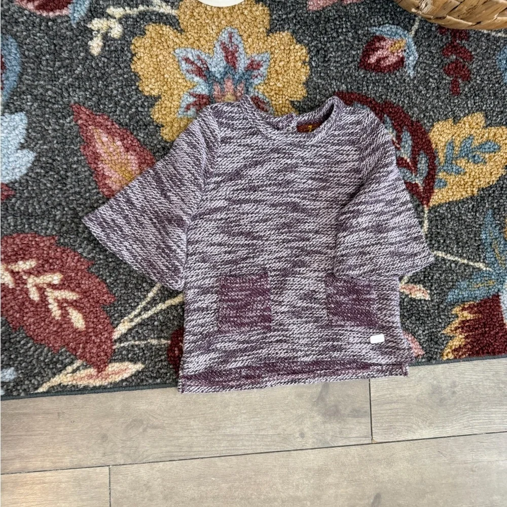 Kids Marled Purple Knit Short-Sleeve Top