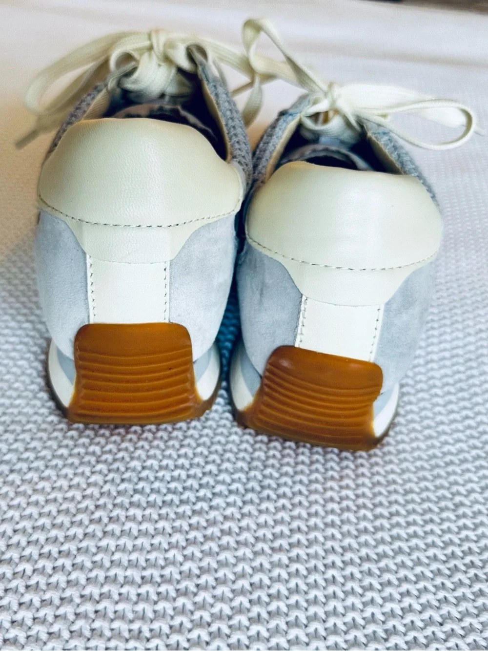 DOLCE VITA B.ntcd Mesh Light Grey Leather & Cream Retro Sneakers Runner Shoes