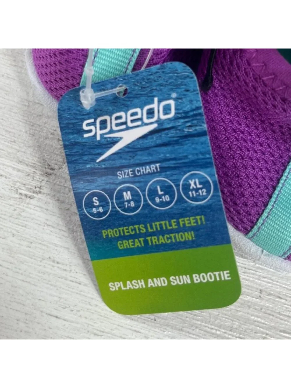 Speedo Kids Splash & Sun Bootie Water Shoes XL 11-12 Neon Violet New UV Protecti