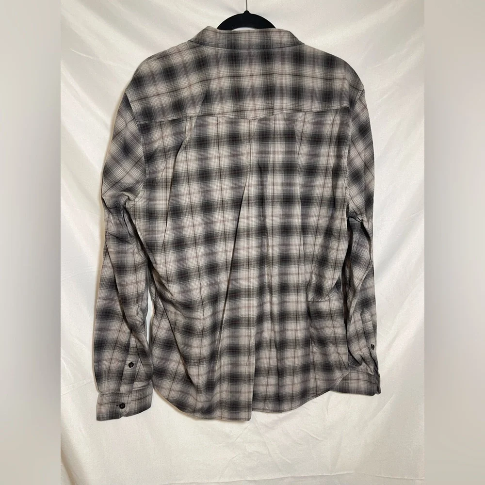 7 For All Mankind Men's Black and White Plaid Shirt