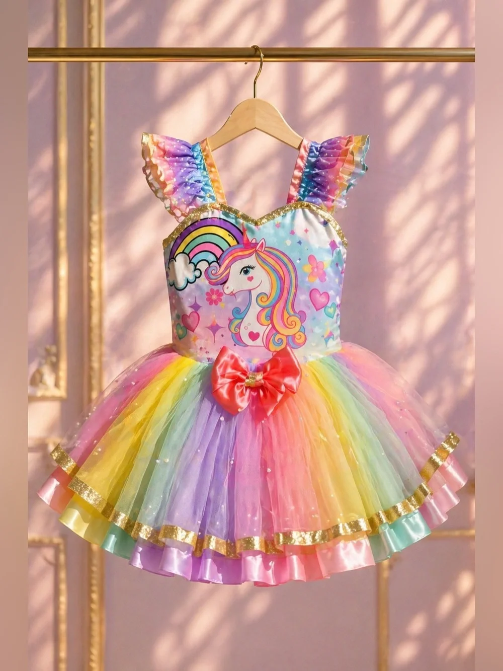Unicorn Rainbow Tutu Dress Girls Size 7