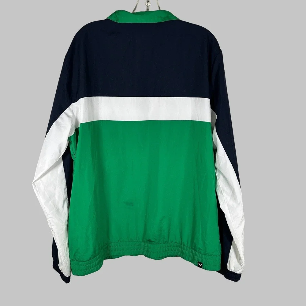 Discontinued Vintage Puma Heroes Nylon Glanz Track Jacket XL Navy Green White