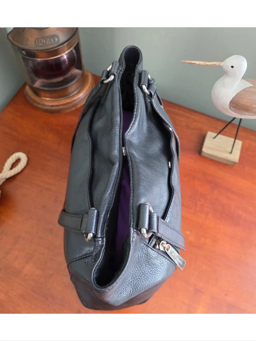 Michael Kors Black Pebbled Leather Tote Shoulder Bag Work Laptop Carryall
