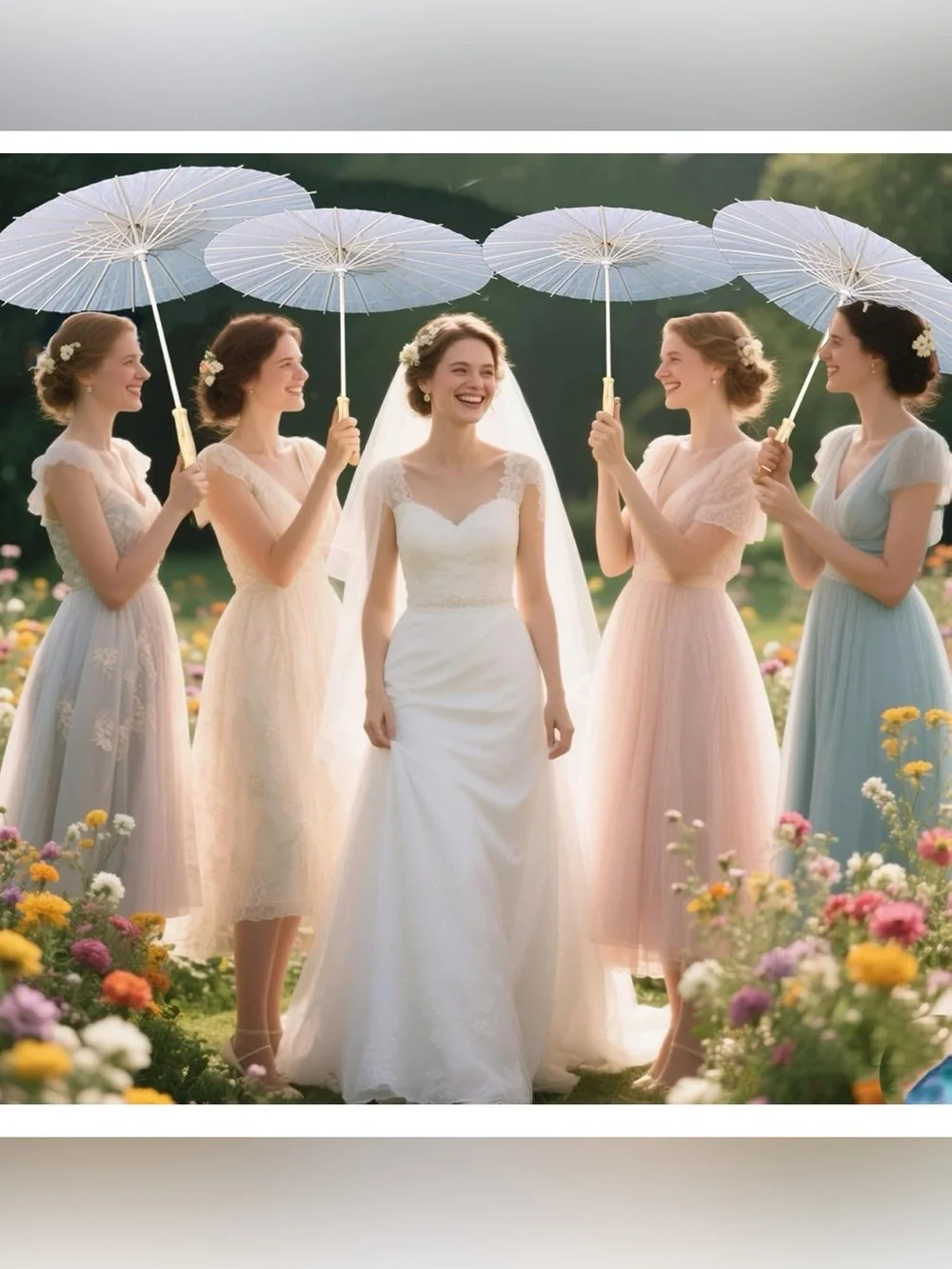 White Paper Parasol - Decorative Wedding Sun Parasol