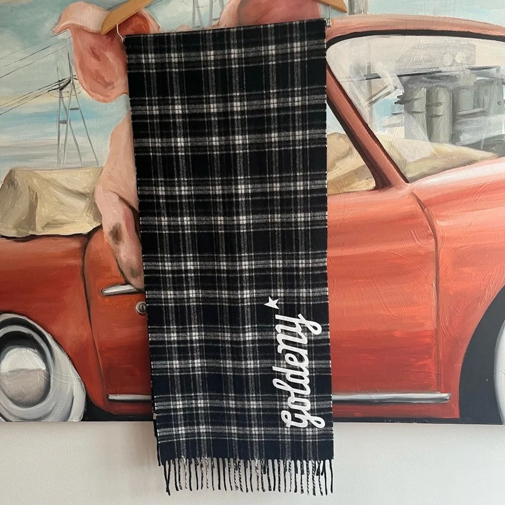 NWOT! Golden Goose Deluxe Brand Goldeny Plaid Scarf
