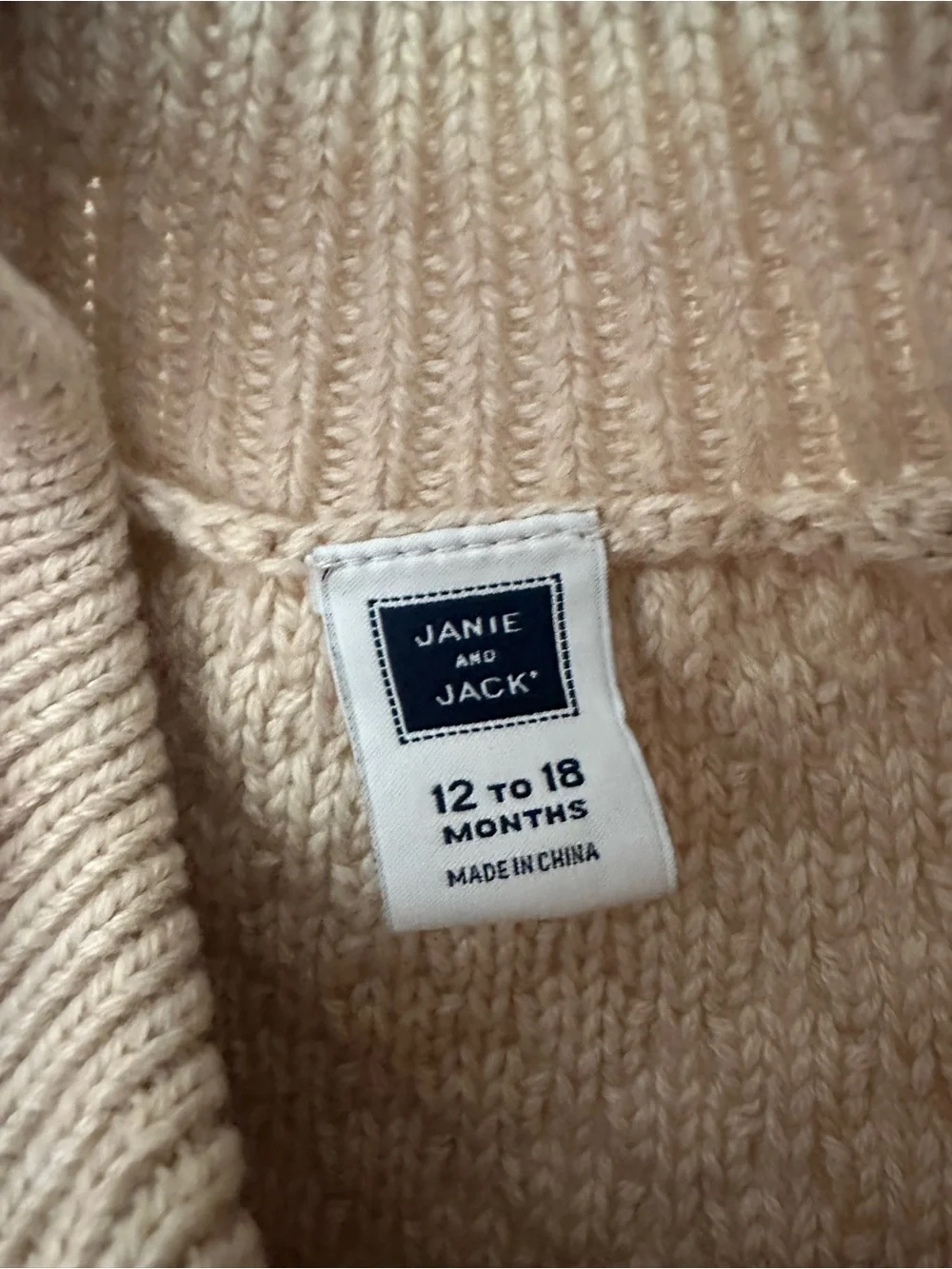 Janie and Jack Light Tan Textured Sweater Poncho