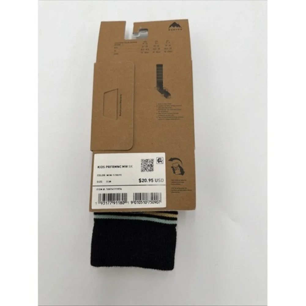 Burton Kids Performance Midweight Merino Wool Socks NWT S/M