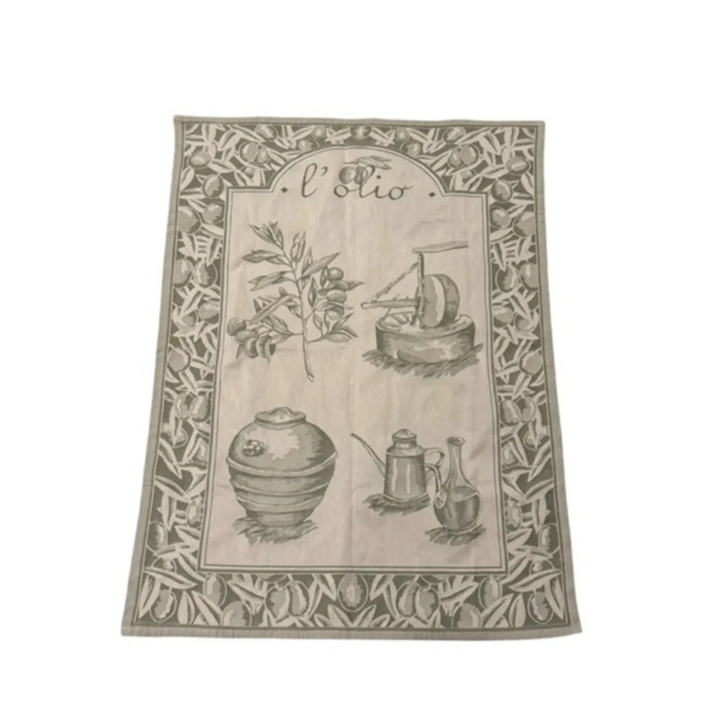 Sur La Table Italian Cotton Green Kitchen Towel‎