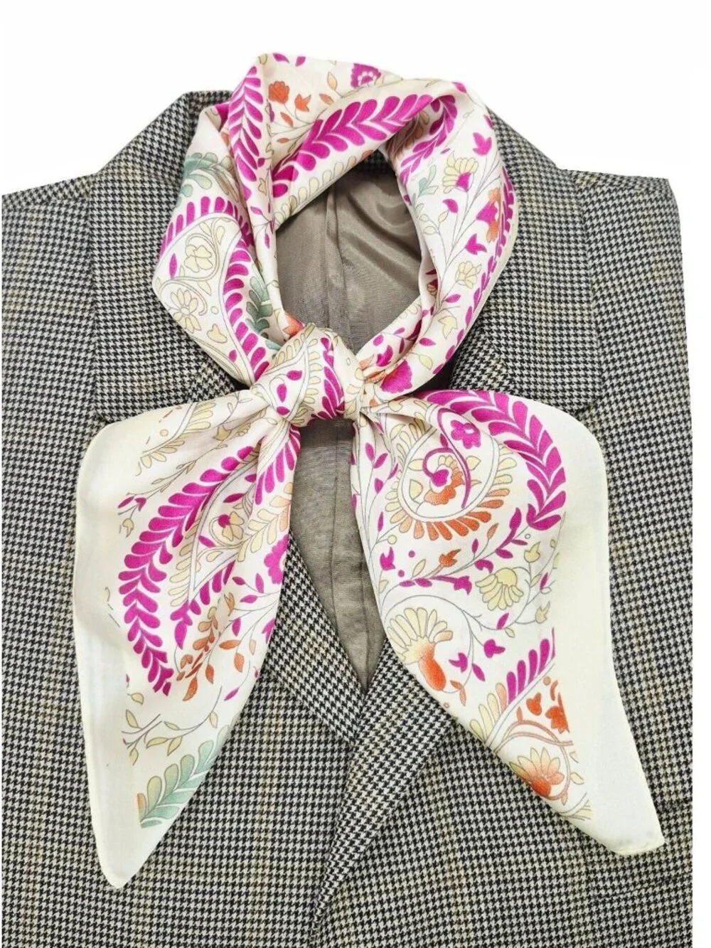 ✨Luxury Elegant Bandana Square Scarf Silky Satin Beige Wrap Stylish Floral Hiyab