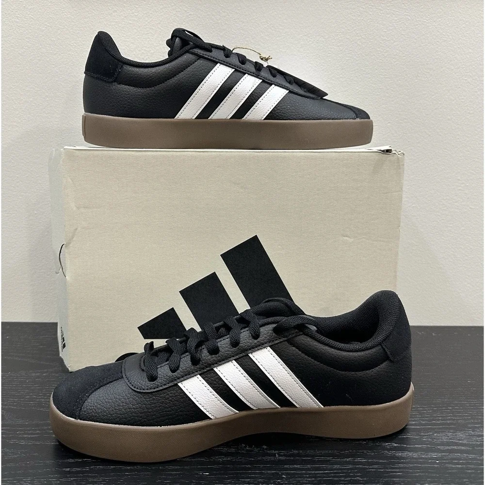 adidas VL Court 3.0 Men's Size 8.5 Black White Gum ID6286 NEW